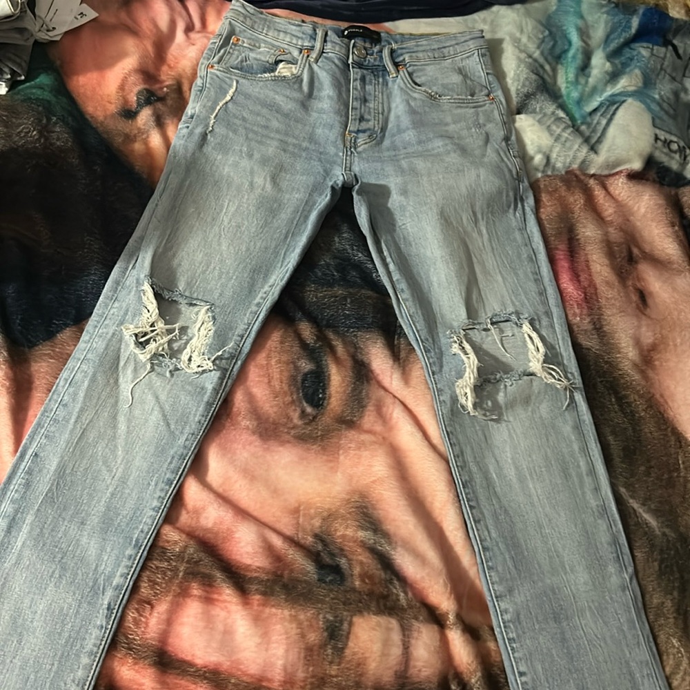 PURPLE JEANS USED 5 TIMES NO FRONT TAG BUT HAS BACK TAG